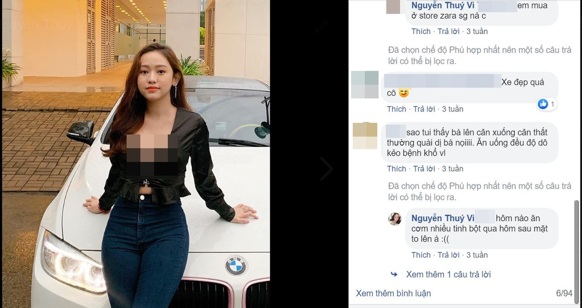 Khi bị lộ những bức ảnh kém đẹp, Thúy Vi từng thừa nhận: "Hôm nào ăn cơm nhiều tinh bột, qua hôm sau mặt sẽ to lên". Tuy nhiên, theo dân mạng lời giải thích trên chỉ là biện bạch của hot girl 9X từng tạo nên nhiều thị phi.