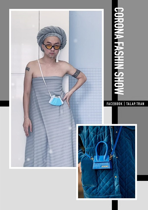 Sàn diễn của Trần Lập được tận dụng ngay trong phòng ngủ, dài chưa đầy một mét. Vậy mà anh chàng vẫn tự tin sải bước như siêu mẫu.