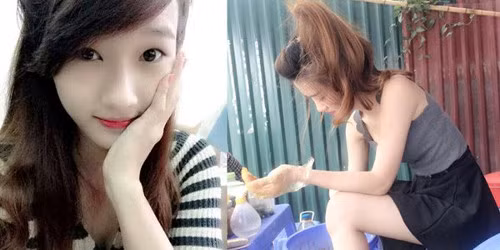 Bức ảnh bán bánh tráng trộn của Dương Linh Ly, sinh viên năm 3 tại Hà Nội đã nhanh chóng hút 200.000 lượt xem và vô số lời bình luận kèm theo. Được biết cô bạn này còn làm mẫu ảnh cho một số cửa hàng thời trang.