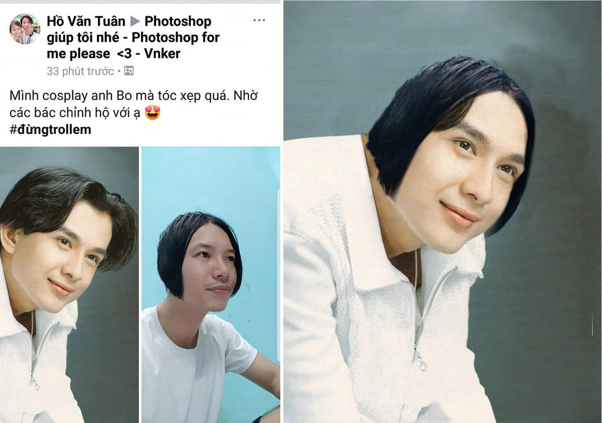 Khi bạn muốn có mái tóc ngôi giữa như anh Bo!