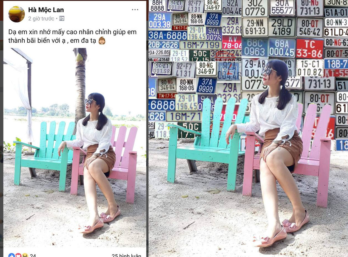 Bức ảnh thả dáng dưới bãi "biển"