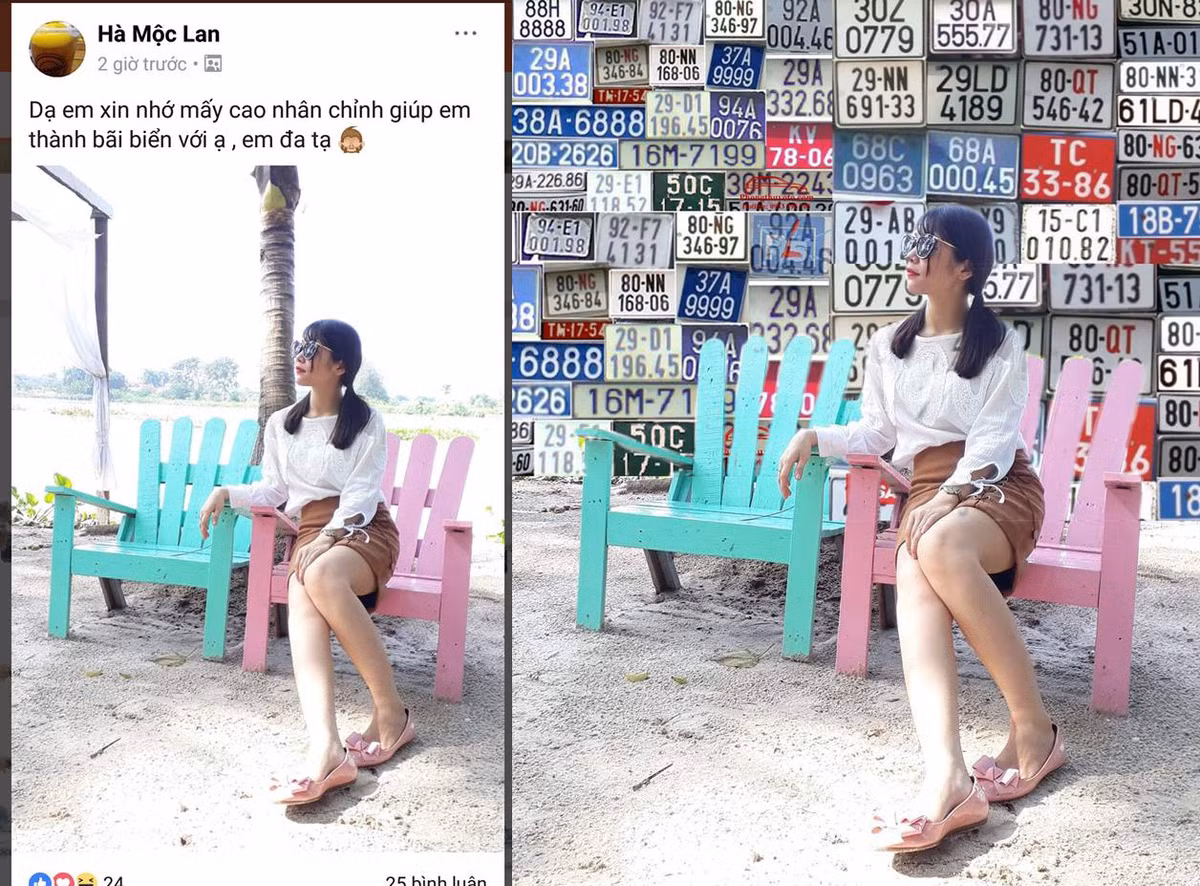 Bức ảnh thả dáng dưới bãi "biển"