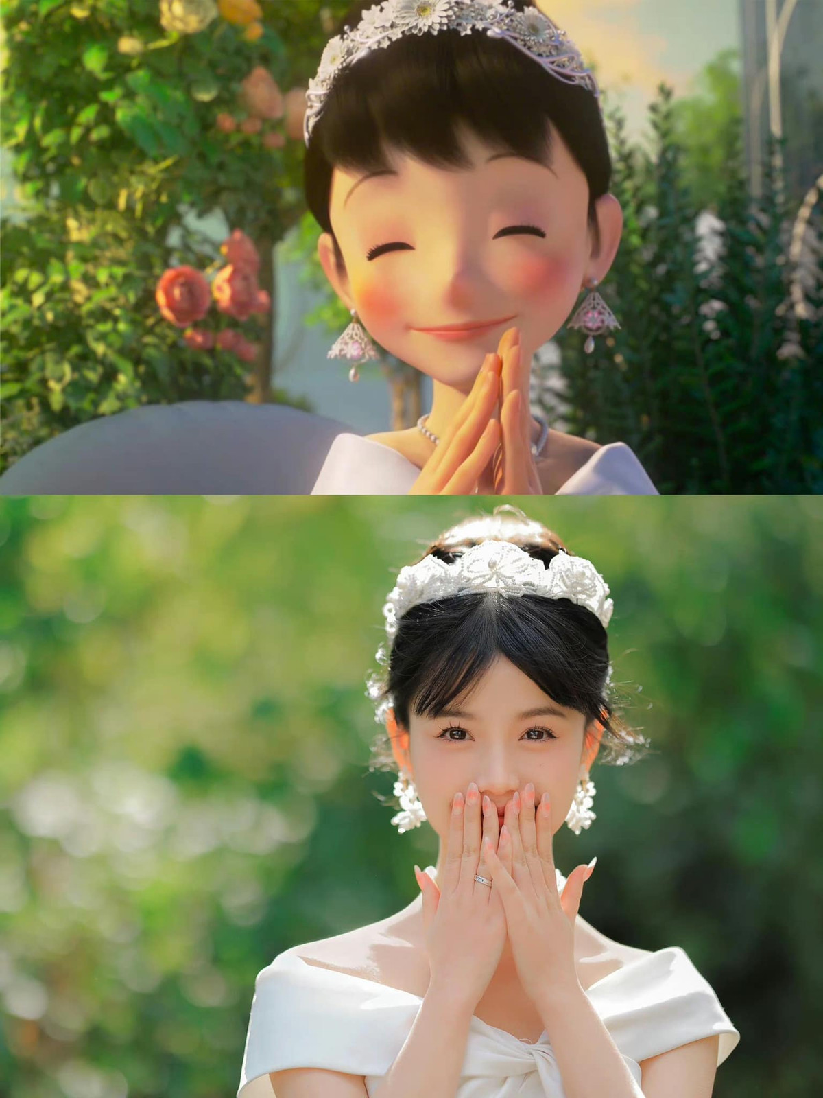 Hóa ra gương mặt của cô dâu hạnh phúc là thế này đây.