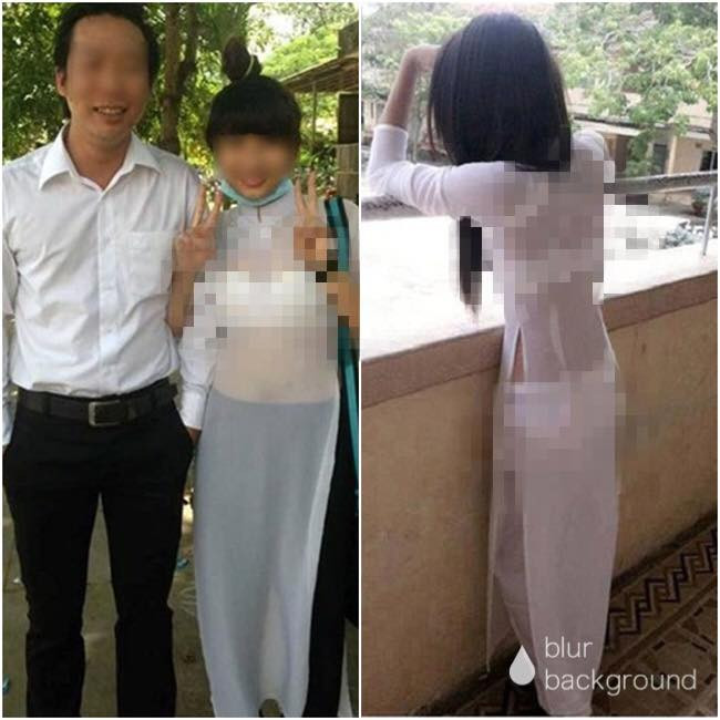 Theo đó những chiếc áo dài trắng mà các nữ sinh mặc rất mỏng, đến mức có thể nhìn xuyên thấu, quần lại bó sát.