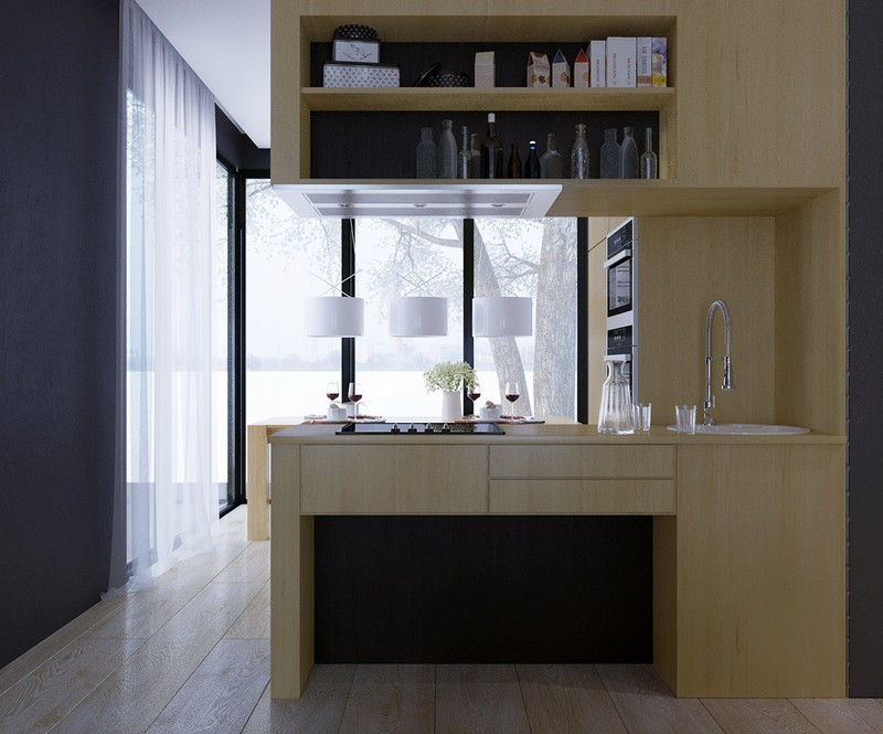 Kệ mở cho phép chủ nhà lưu trữ nhiều đồ đạc hơn mà lại không chiếm quá nhiều diện tích.