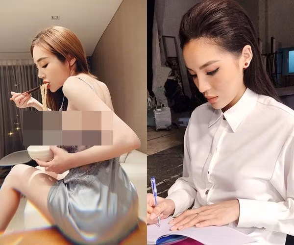 So sánh góc nghiêng của Elly Trần với Hoa hậu Kỳ Duyên, người hâm mộ nhận thấy rất nhiều điểm tương đồng từ sống mũi cao, cằm V-line và đôi môi cong gợi cảm. Chỉ có điều thân hình của Elly nóng bỏng hơn rất nhiều.