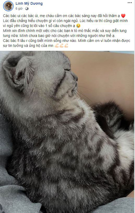 Hết ở Instagram, Linh Mỹ Dương cũng đăng tải lên trang Facebook cá nhân để mọi người hiểu được sự thật.