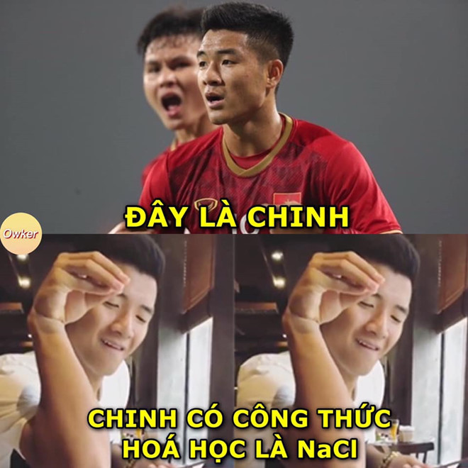 Không chỉ gửi đến những lời chúc, người hâm mộ Đức Chinh còn tổng hợp lại những khoảnh khắc "lầy lội" và đáng yêu của cầu thủ này. Ảnh: Fandom Owker.