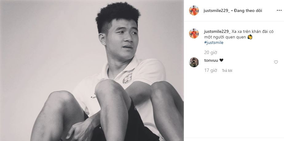 Một hình ảnh đáng yêu của Đức Chinh trên trang cá nhân của anh!