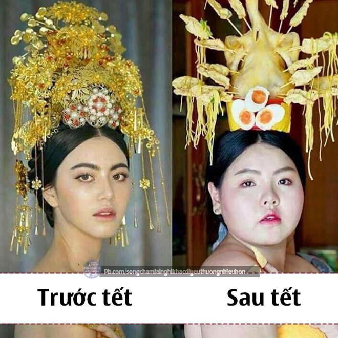 Trông thế này có đáng buồn không cơ chứ? Soi gương mà thấy thế này lại chỉ muốn ăn nốt mâm cơm ngày Tết để quên sầu mà thôi.