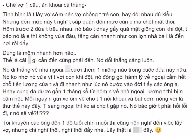 Đùa vợ “nặng như heo”, anh chồng nhận ngay “quả đắng“ Dua vo “nang nhu heo”, anh chong nhan ngay “qua dang“