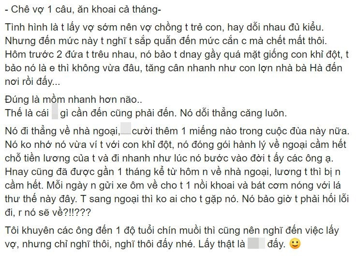 Dua vo “nang nhu heo”, anh chong nhan ngay “qua dang“