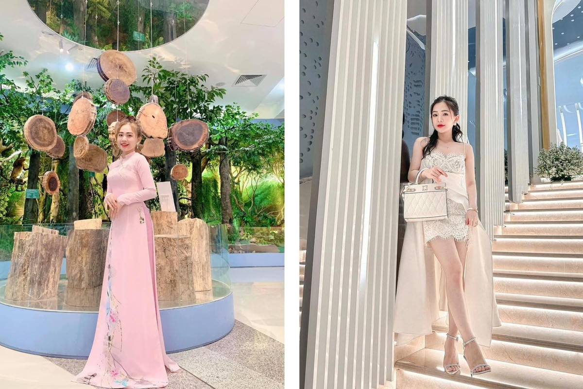 Khi không còn ở trên bục giảng, Nguyễn Ngân có phong cách ăn mặc trẻ trung, nữ tính.