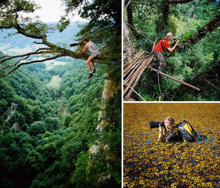 Để có thể có được góc ảnh đẹp nhất, đôi khi rất khó khăn, mạo hiểm, nhưng những nhiếp ảnh gia "điên vì ảnh" không ngại điều đó. Khi nói đến việc chụp được những bức ảnh hoàn hảo, những bức ảnh để đời, họ có thể làm bất cứ điều gì.