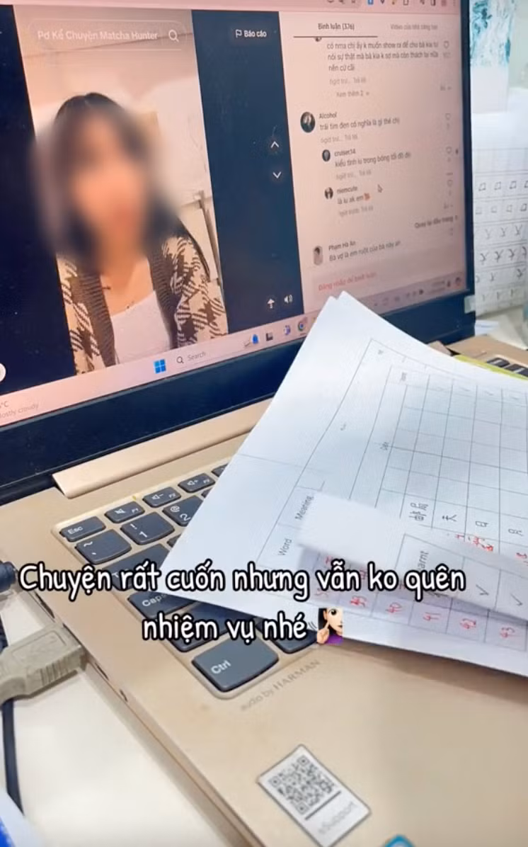 Dù không phải nhân vật chính nhưng cô cũng đã làm đến 27 clip kể lại chi tiết, lớp lang về sự việc trong đó có những clip nhanh chóng đạt triệu view. Rất nhiều người đã bày tỏ bị "cuốn" theo series chuyện chưa có hồi kết này.
