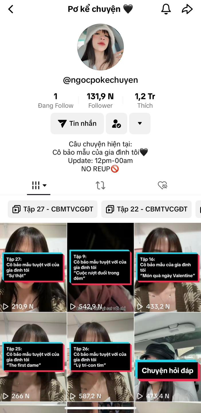 Chị P. bắt đầu lập tài khoản và đăng clip từ 28/3 vừa qua. Tính đến nay, chỉ mới nửa tháng trôi qua nhưng lượng người theo dõi tài khoản này đã tăng từ con số 0 lên đến hơn 200 nghìn và vẫn đang trên đà tăng.