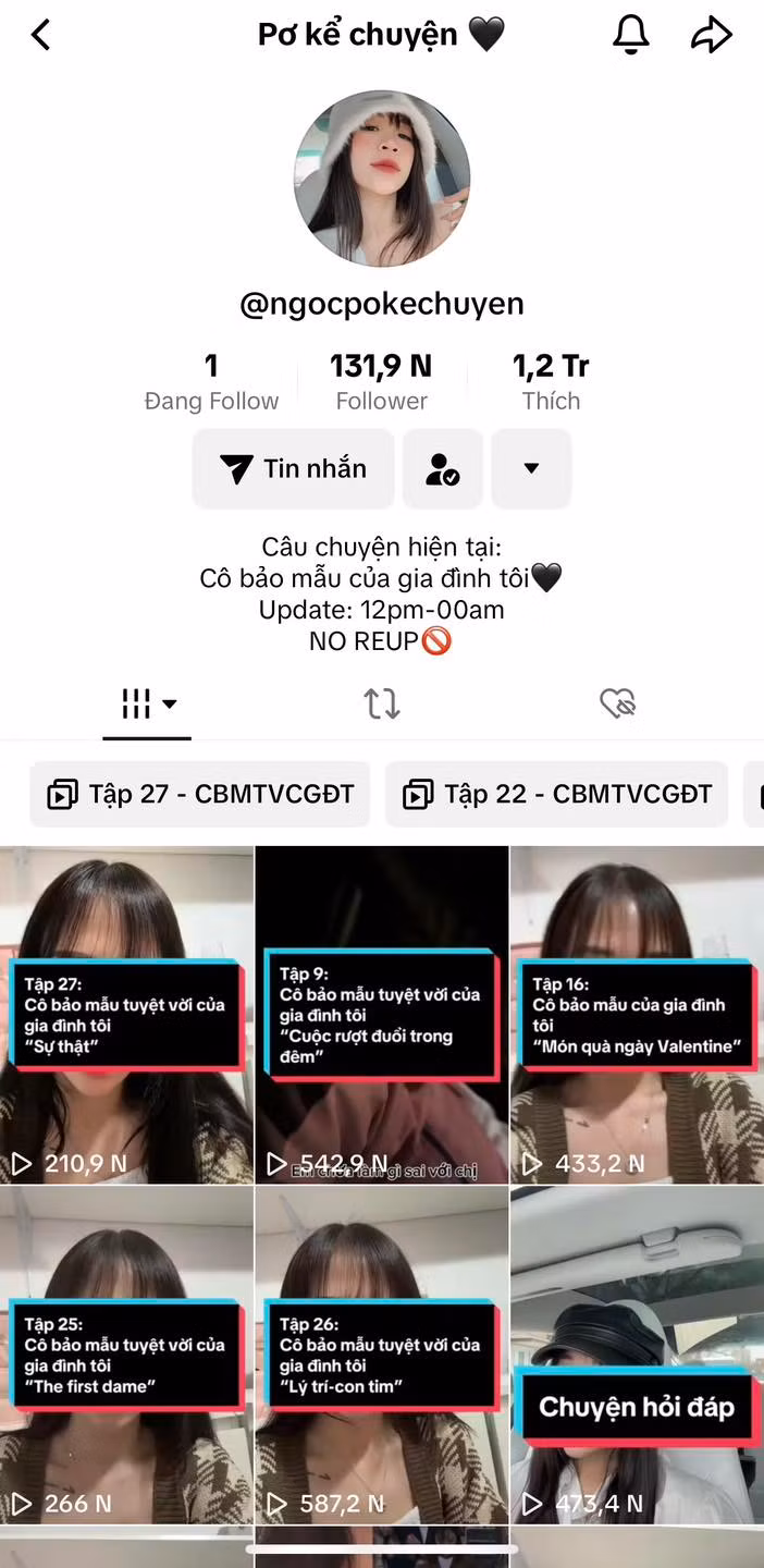 Chị P. bắt đầu lập tài khoản và đăng clip từ 28/3 vừa qua. Tính đến nay, chỉ mới nửa tháng trôi qua nhưng lượng người theo dõi tài khoản này đã tăng từ con số 0 lên đến hơn 200 nghìn và vẫn đang trên đà tăng.