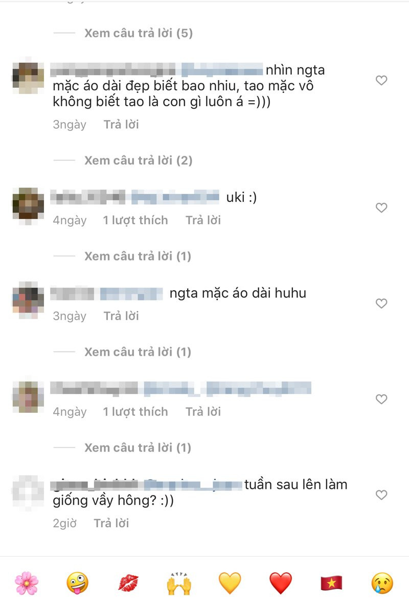 Bức ảnh nữ sinh biến áo dài thành áo bà ba của Trà Giang nhận nhiều khen ngợi từ CĐM. Tài khoản P.T bình luận: "Nhìn vẫn duyên dáng lắm đấy. Giờ có ngay tip biến tấu sương sương này rồi".