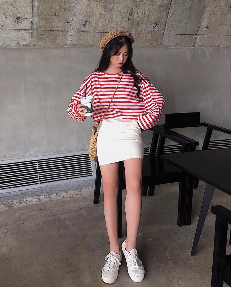 Cách phối đồ của nữ sinh Buôn Ma Thuật Trà Giang được nhiều bạn nữ ưa thích và học hỏi.