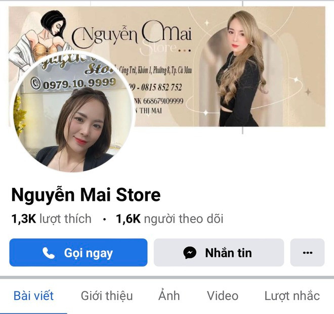 Nguyễn Mai là chủ shop kinh doanh online, facebook cá nhân của cô nàng sinh năm 1993 có hơn 18.000 người theo dõi. Cô sở hữu Nguyễn Mai Store, shop kinh doanh chủ yếu trên facebook theo hình thức livestream chốt đơn qua hai tài khoản chính mang tên “Nguyễn Mai Store Cà Mau” với 6.800 lượt thích, 10.000 lượt theo dõi và facebook “Nguyễn Mai Store” với 1.300 lượt thích, 1.600 lượt theo dõi.