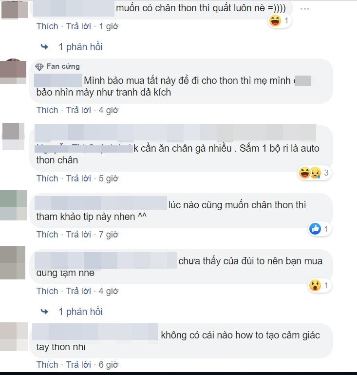 Ý tưởng về đôi tất khiến nhiều dân mạng bật cười. Tài khoản V.T.T bình luận: "Tốt lắm, đỡ cho chị em chúng tôi phải tập tành kiêng khem khổ sở. Ai biết chỗ mua đâu không chỉ em với!".