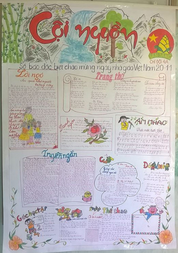 Ngày ấy, ai có cơ hội được trang trí báo tường là vô cùng phấn khởi. Người được chọn thường sẽ là các bạn khéo tay, chữ đẹp, học giỏi,...