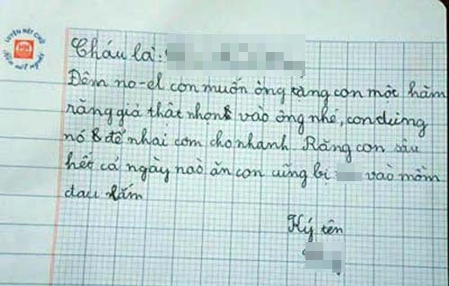 Bị sún răng, cậu bé hồn nhiên đòi một hàm răng giả để thuận tiện hơn trong việc ăn uống. Xem thêm clip: VTC14_Ông già Noel Đức tặng quà cho trẻ em theo cách đặc biệt nhất - Nguồn: Youtube