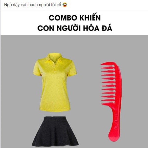 Ngay sau khi clip xuất hiện, dân mạng đã tìm ra bộ trang phục cực hot mà "tuesday tàng hình" đã diện để "hóa đá" trong nhà vệ sinh. Đó là chiếc áo vàng, váy đen và nhất định phải đi kèm một chiếc lược.