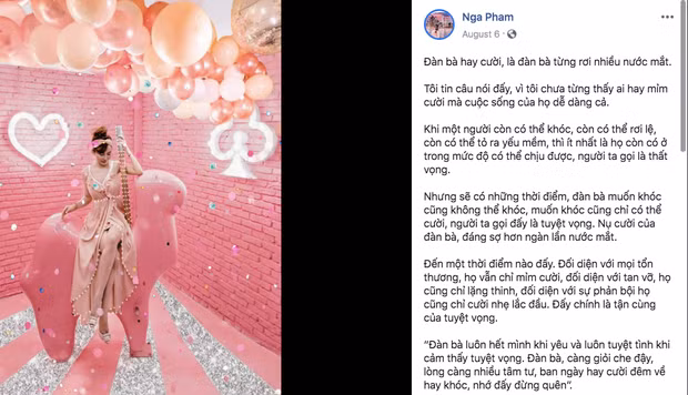 Theo nhiều dân mạng, những dòng caption "dài cả mét" của Mina Phạm hầu như đều lấy từ các fanpage nổi tiếng trên mạng, từ những bài văn dày đặc chữ cho đến những dòng văn thơ thả thính.