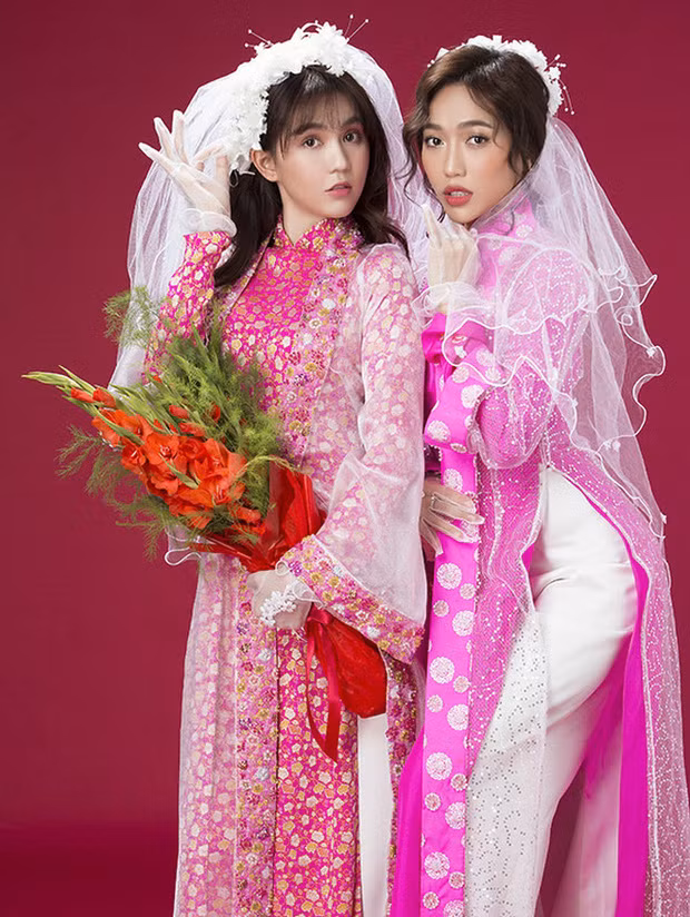 Diệu Nhi và Ngọc Trinh chơi thân sau khi cùng tham gia phim điện ảnh "Vu quy đại náo". Cặp chị em này thường xuyên xuất hiện cùng nhau trong các sự kiện.