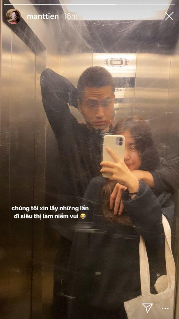 "Never been good at trusting, but there's something 'bout him I'm in love with" (Tạm dịch: "Tôi chưa bao giờ tin tưởng vào tình yêu, nhưng dường như có điều gì đó ở anh ấy khiến tôi phải xiêu lòng") - Mẫn Tiên viết trên trang cá nhân.