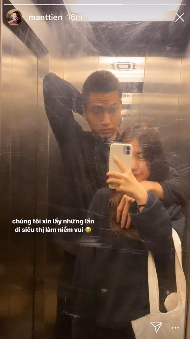 "Never been good at trusting, but there's something 'bout him I'm in love with" (Tạm dịch: "Tôi chưa bao giờ tin tưởng vào tình yêu, nhưng dường như có điều gì đó ở anh ấy khiến tôi phải xiêu lòng") - Mẫn Tiên viết trên trang cá nhân.