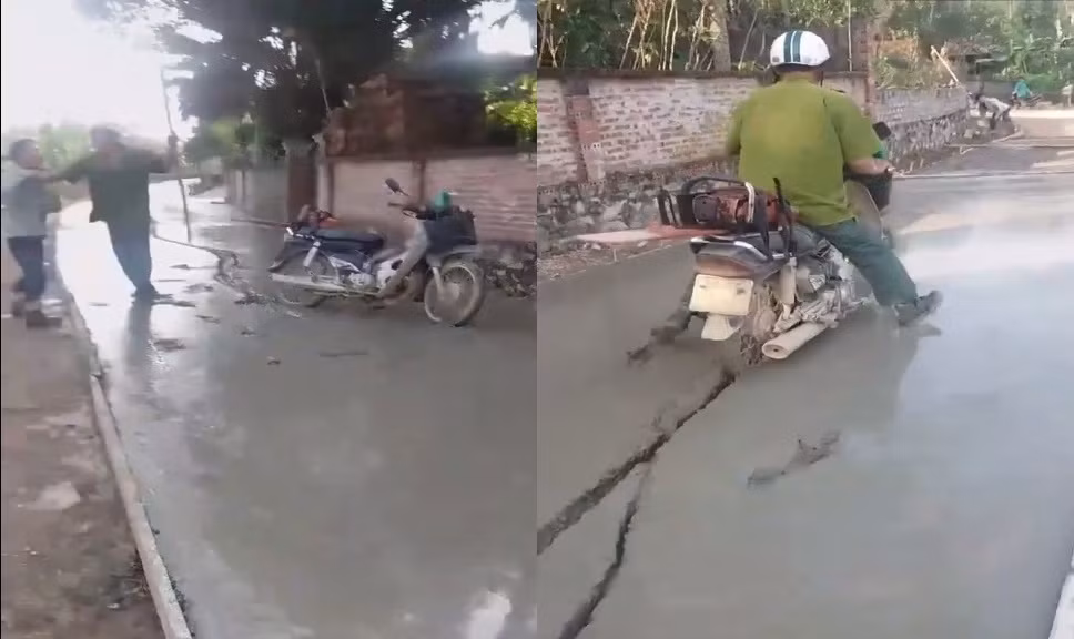 Loại vật không biết phân biệt đã đành nhưng có nhiều người có hành động thiếu ý thức, bị dân mạng "ném đá" dữ dội. Đã đi vào đường bê tông mới lát, người đàn ông này còn hung hăng chửi bới khi bị nhắc nhở.