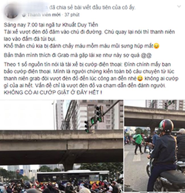Khong duoc nhuong duong, tai xe Grab hanh xu gay phan no