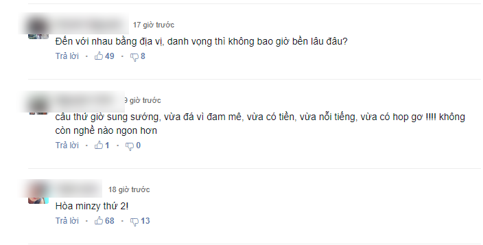 Nhiều bình luận cho rằng Huỳnh Hồng Loan đến với Tiến Linh vì danh tiếng nên chưa chắc chuyện tình đã bền, thậm chí còn so sánh nữ diễn viên với Hoà Minzy, ý muốn nhắc đến chuyện tình tai tiếng của Công Phượng.