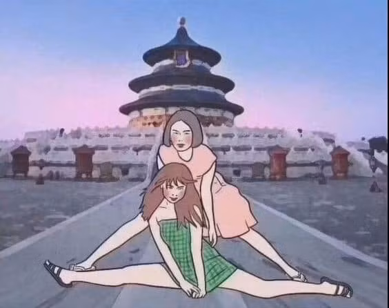 Tạo dáng thật phong cách cùng đứa bạn "thân ai nấy lo".