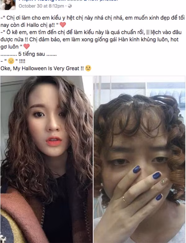 Mái tóc y hình của cô gái này chẳng khác nào ảnh minh hoạ trên gói mì tôm và thực tế.