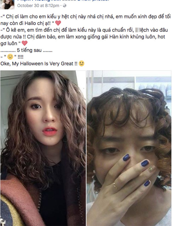 Mái tóc y hình của cô gái này chẳng khác nào ảnh minh hoạ trên gói mì tôm và thực tế.