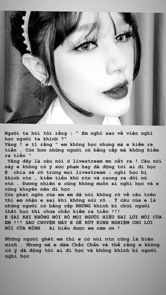 Trên trang cá nhân, Trang Phạm đã viết tâm thư xin lỗi dài tới cộng đồng mạng, đồng thời giải thích rằng bản thân không hề có ý xấu, mọi người đang hiểu nhầm cô.