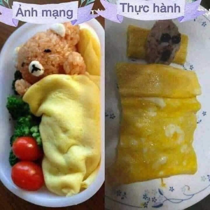 Ảnh mạng là gấu nhưng thực hành lại thành người ngoài hành tinh. Đây đúng chuẩn là người có thù với chuyện bếp núc, xứng đáng trao danh hiệu thảm hoạ nấu nướng.