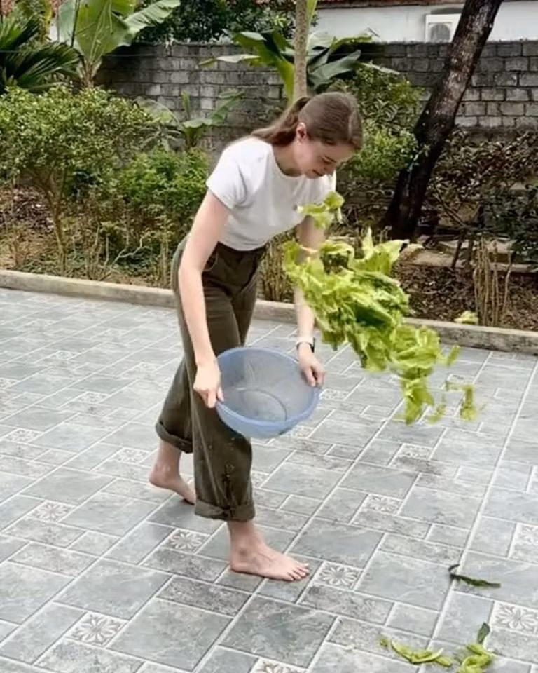 Việc vẩy rau khi được đưa vào tay của người biết việc thì trông có vẻ khá đơn giản, thế nhưng không phải ai cũng có thể thực hiện được.