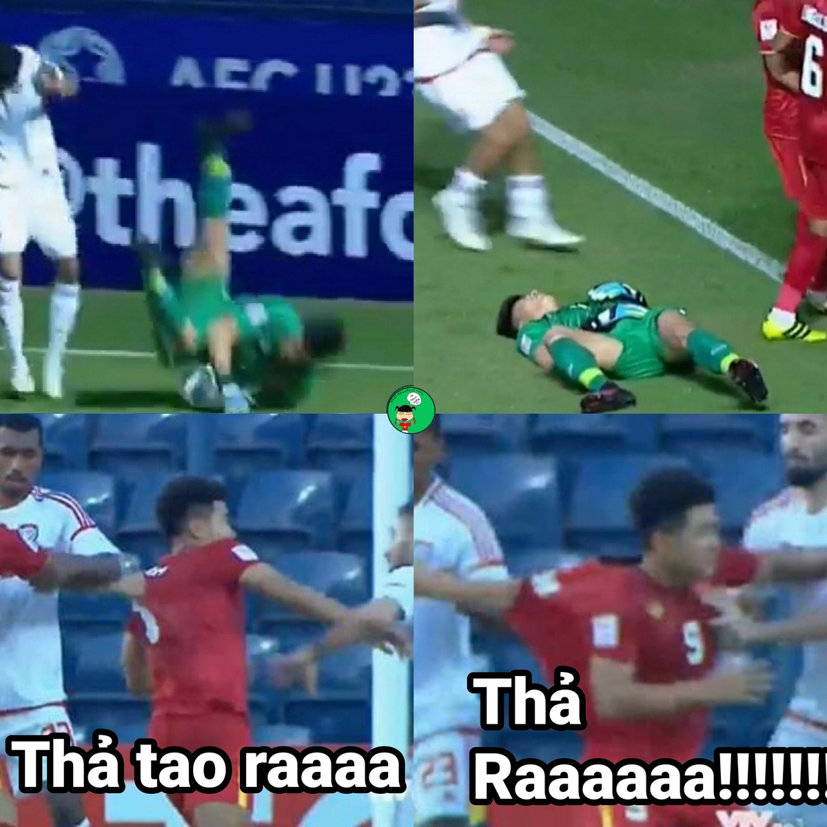 Tình huống Bùi Tiến Dũng bị cầu thủ đội bạn phạm lỗi khiến "người tình" Hà Đức Chinh không thể kìm chế được cơn giận.