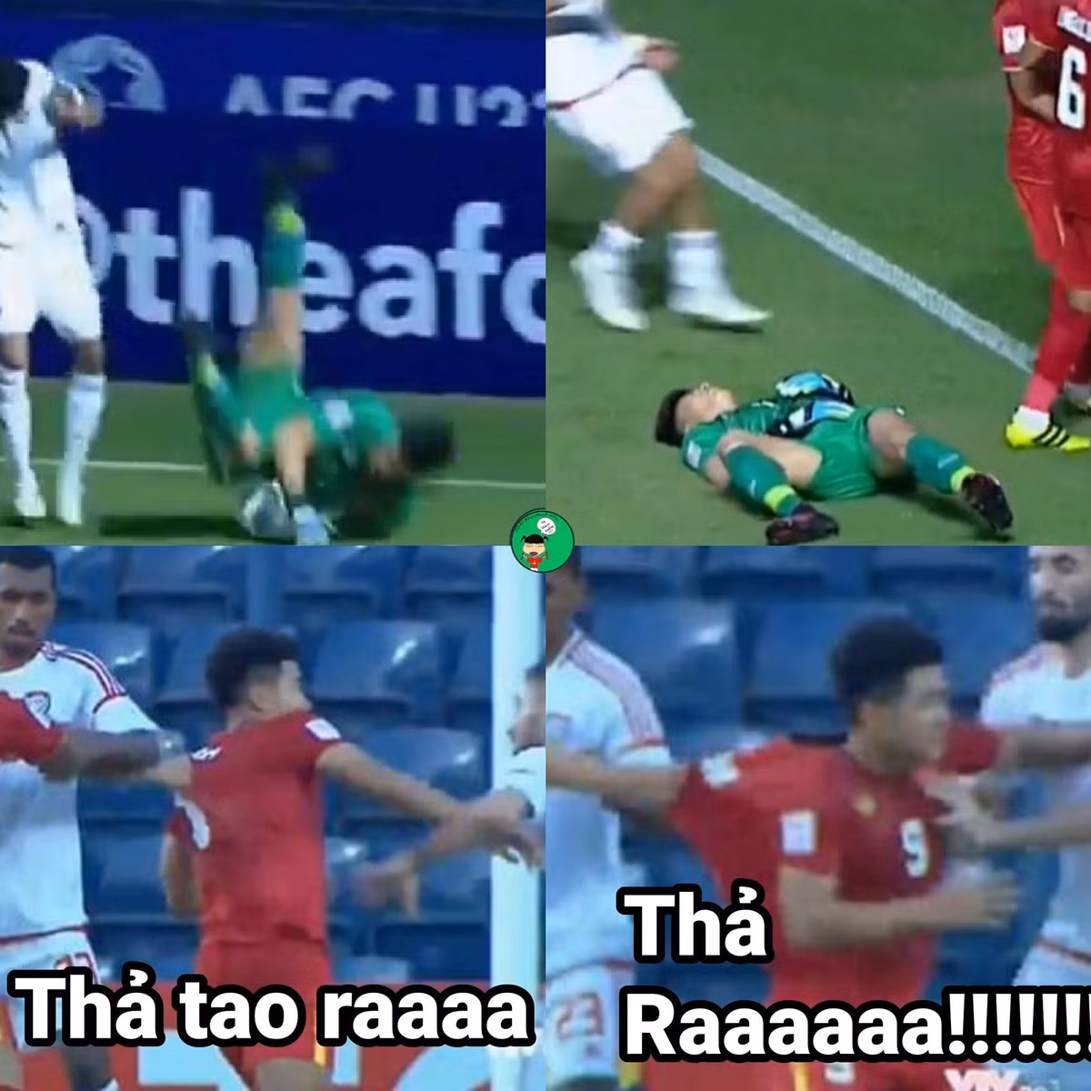 Tình huống Bùi Tiến Dũng bị cầu thủ đội bạn phạm lỗi khiến "người tình" Hà Đức Chinh không thể kìm chế được cơn giận.