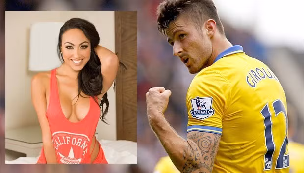 Giroud có vợ đẹp, con xinh nhưng tiền đạo này vẫn chưa muốn dừng lại. Với túi tiền rủng rỉnh, gương mặt điển trai đặc trưng của người Pháp, Giroud có thể chinh phục rất nhiều cô nàng xinh đẹp. Năm ngoái, chân sút thuộc biên chế Arsenal đã bị phanh phui vụ đưa siêu mẫu Playboy, Celia Kay, tới khách sạn mây mưa ngay trước trận đấu với Crystal Palace.