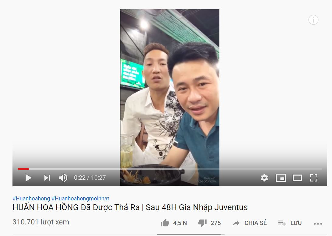 Tuy nhiên, kênh Youtube của gã giang hồ mạng mới đây đăng tải 1 đoạn clip "Huấn Hoa Hồng đã được thả ra", khiến CĐM xôn xao. Nickname M.H bình luận: "Vừa mới đi cai sao giờ đã được thả rồi, ảo không vậy?". 