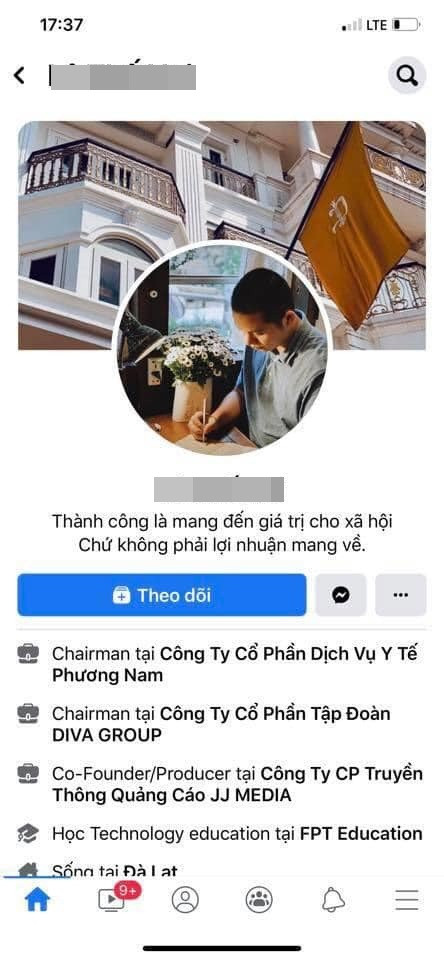 Trang cá nhân của vị đại gia bị đồn là "tình mới" Trâm Anh cũng nhanh chóng được tìm ra. Được biết anh là một doanh nhân giàu có ở Đà Lạt.