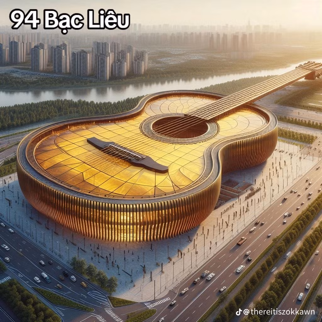 Sân vận động hình chiếc đàn ghi-ta cực độc đáo.