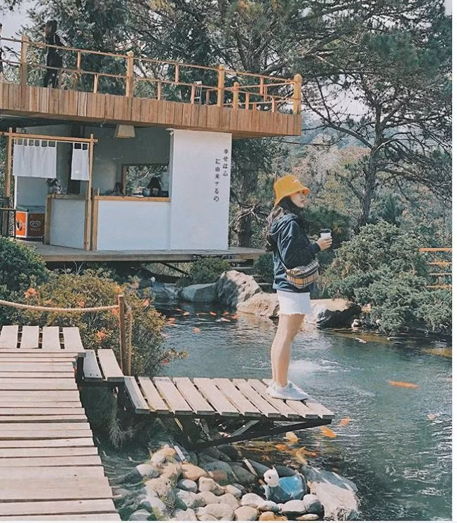 Hồ cá Koi "khổng lồ" được bao bọc bởi nhiều tán cây xanh mát từng "gây sốt" cộng đồng mạng đầu năm 2019. Ảnh: @nanapety