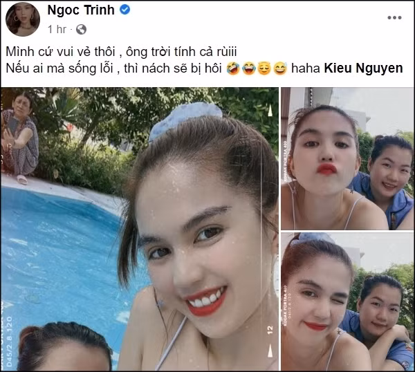 Sau vụ việc hot girl thị phi Ngân 98 bị đánh giữa phố, mới đây Ngọc Trinh gây chú ý khi đăng tải dòng trạng thái mới trên trang cá nhân khiến nhiều người có cảm giác như "nữ hoàng nội y" rất hả hê việc đàn em bị "nghiệp quật".