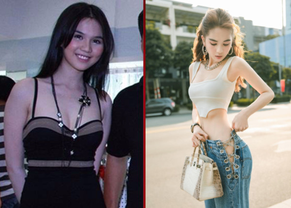 Màn "lột xác" từ lọ lem thành công chúa của Ngọc Trinh có lẽ là màn lên hương nhan sắc tốn giấy mực nhất hiện nay. Hai hình ảnh trước và sau giảm cân khiến nhiều người không tin vào mắt mình vì quá đỗi khác lạ. Ngọc Trinh từ eo 56 giờ thành 53cm (Ảnh: Tổng hợp).